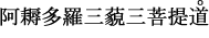 阿耨多羅三藐三菩提道
