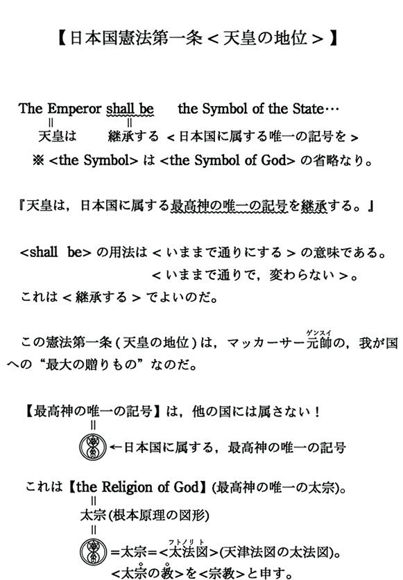 【日本国憲法第一条＜天皇の地位＞】